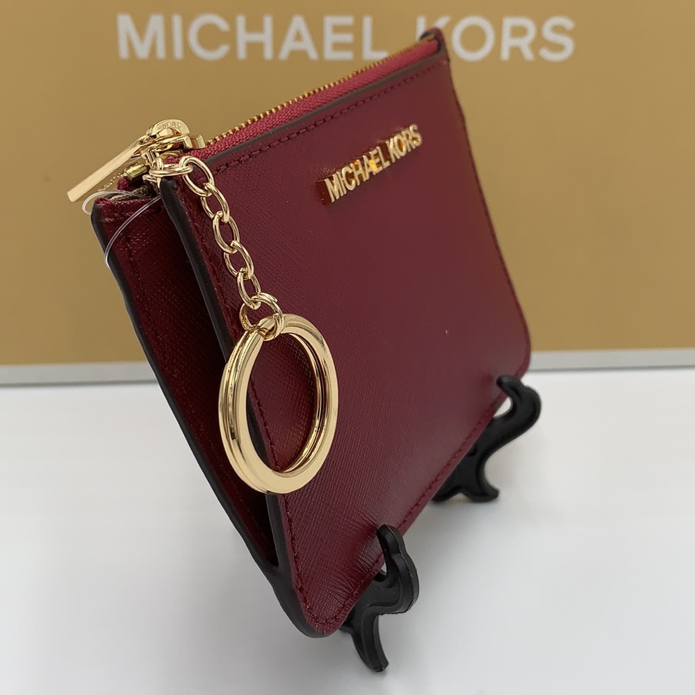 MICHAEL KORS SMALL TOP ZIP COINPOUCH WITH ID CARD MULBERRY COLOR - Picture 3 of 12